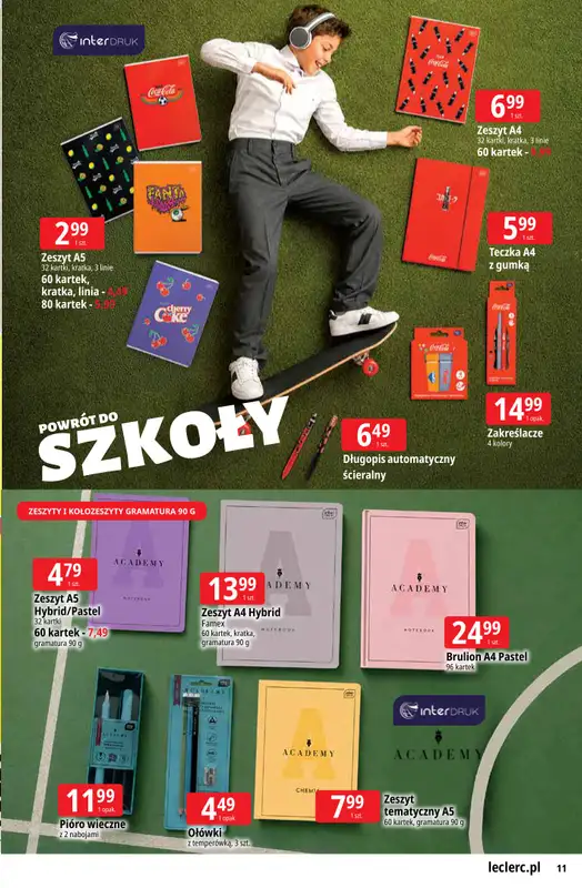 Leclerc - gazetka promocyjna Oferta E.Leclerc | Powrót do szkoły od wtorku 11.08 do poniedziałku 31.08 - strona 11