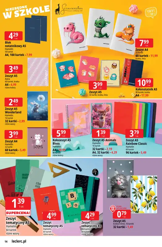 Leclerc - gazetka promocyjna Oferta E.Leclerc | Powrót do szkoły od wtorku 11.08 do poniedziałku 31.08 - strona 14
