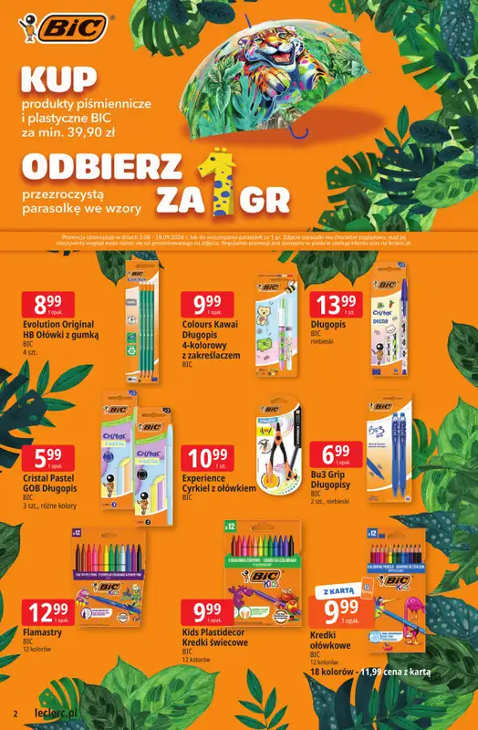 Leclerc - gazetka promocyjna Oferta E.Leclerc | Powrót do szkoły od wtorku 11.08 do poniedziałku 31.08 - strona 2