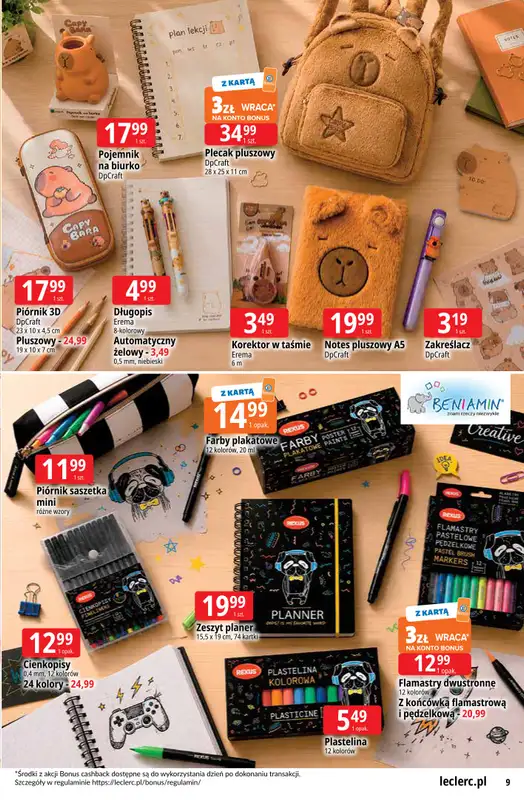 Leclerc - gazetka promocyjna Oferta E.Leclerc | Powrót do szkoły od wtorku 11.08 do poniedziałku 31.08 - strona 9