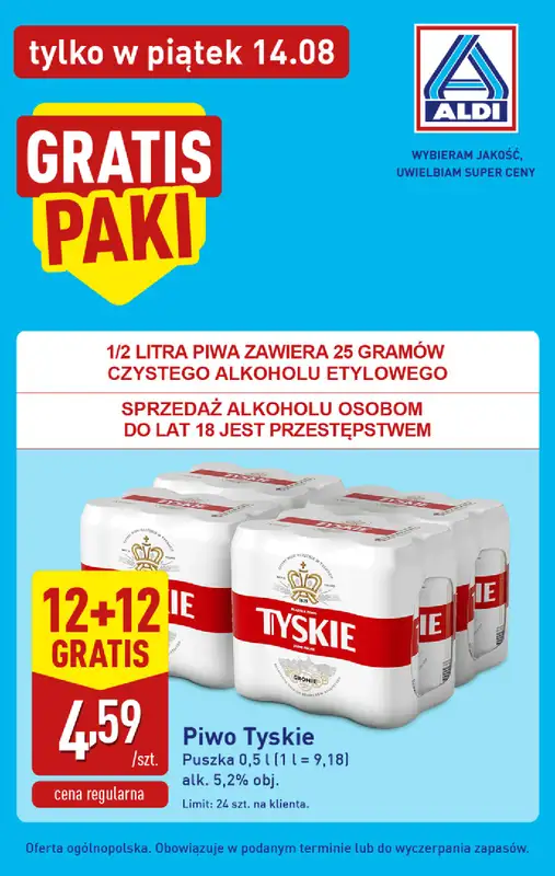 Aldi - gazetka promocyjna Najlepsze oferty na piątek w Aldi! od piątku 14.08 do piątku 14.08 - strona 4