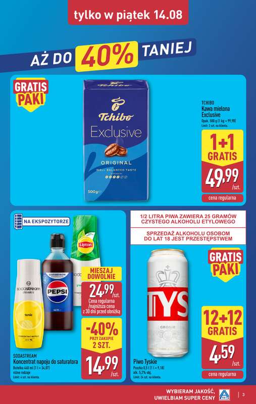 Aldi - gazetka promocyjna Weekend super cen w Aldi! od środy 12.08 do piątku 14.08 - strona 3