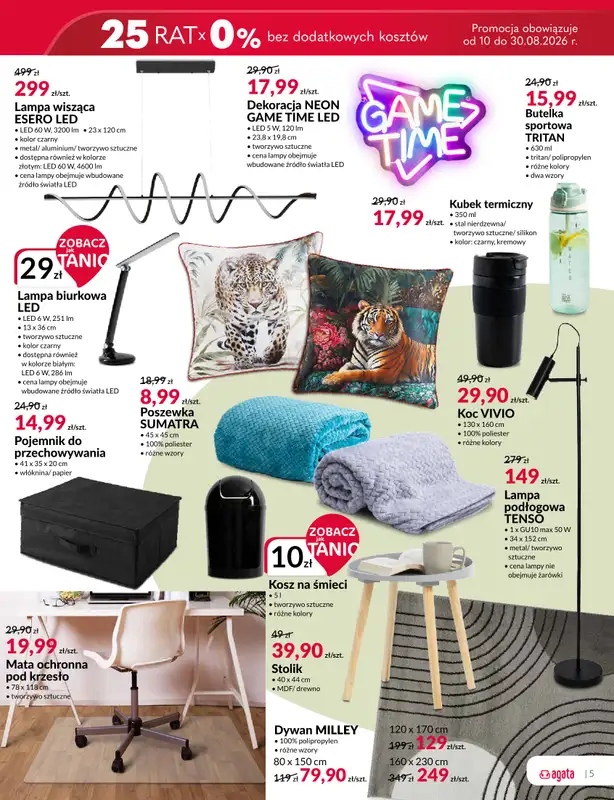 Salony Agata - gazetka promocyjna Gazetka od poniedziałku 10.08 do niedzieli 30.08 - strona 5