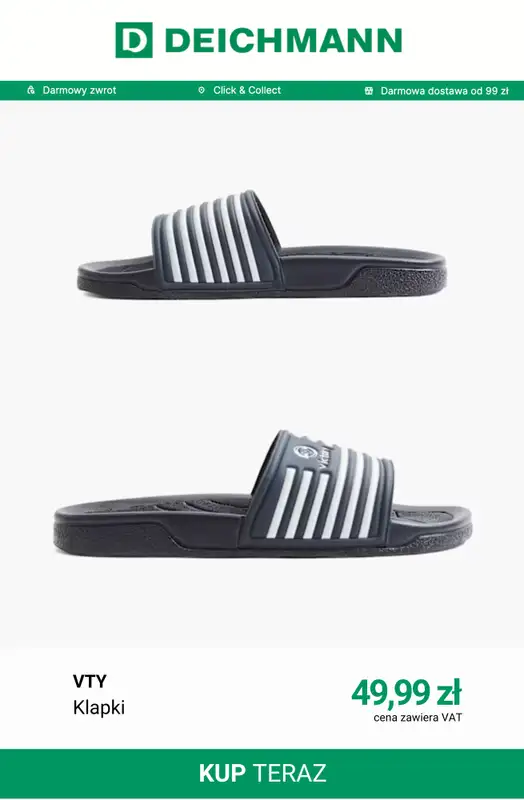 Deichmann - gazetka promocyjna Klapki męskie od soboty 08.08  - strona 5