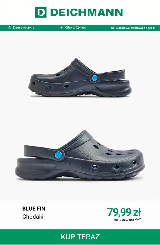 Deichmann - gazetka promocyjna Klapki męskie od soboty 08.08  - strona 10