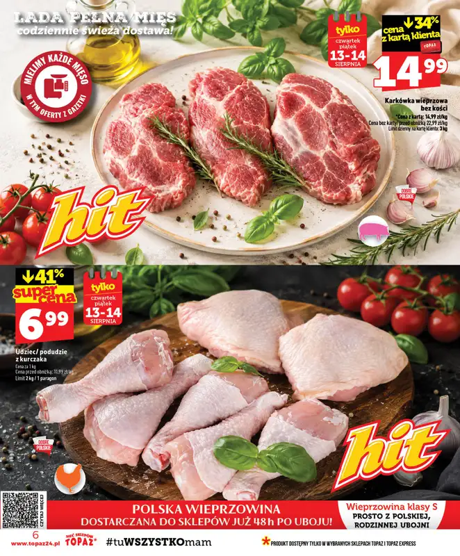 TOPAZ - gazetka promocyjna Gazetka od czwartku 13.08 do środy 19.08 - strona 6