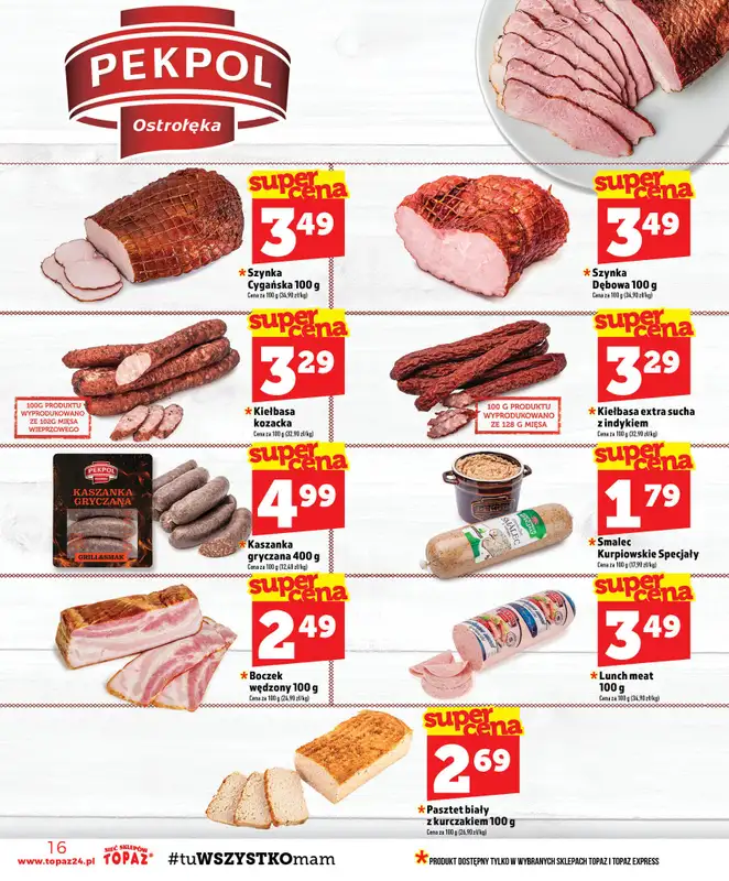 TOPAZ - gazetka promocyjna Gazetka od czwartku 13.08 do środy 19.08 - strona 16