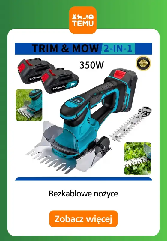 Temu - gazetka promocyjna Elektrorzędzia do ogrodu od piątku 07.08  - strona 9