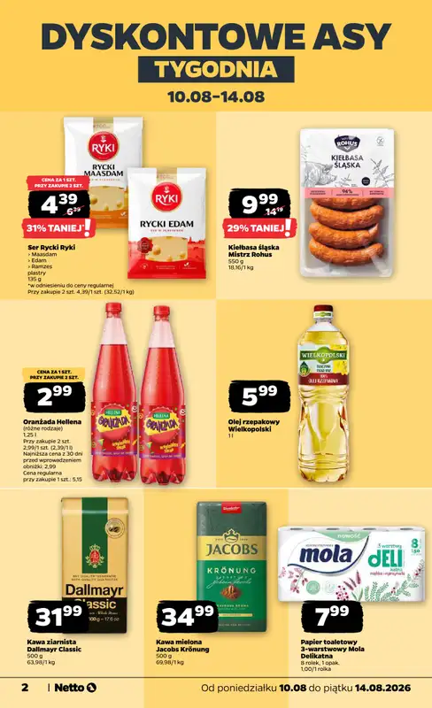 Netto - gazetka promocyjna Gazetka Spożywcza od poniedziałku 10.08 do piątku 14.08 - strona 2