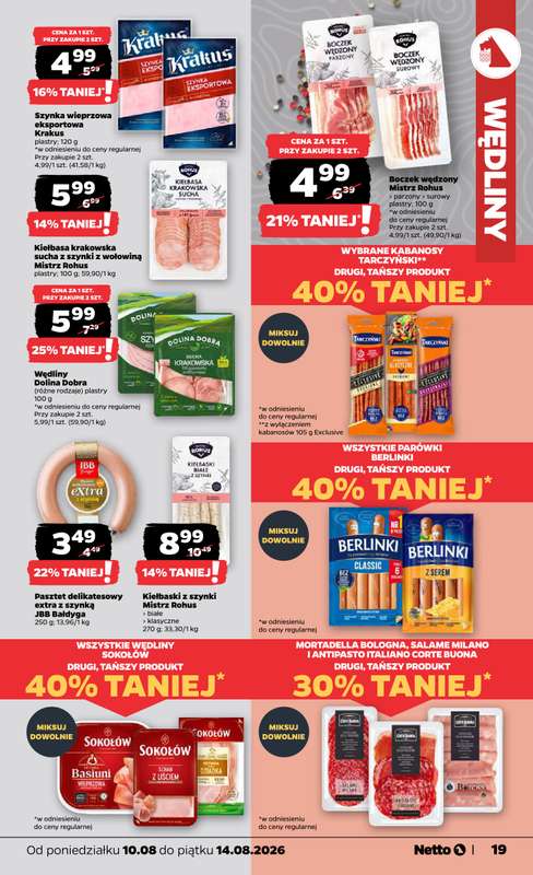 Netto - gazetka promocyjna Gazetka Spożywcza od poniedziałku 10.08 do piątku 14.08 - strona 19