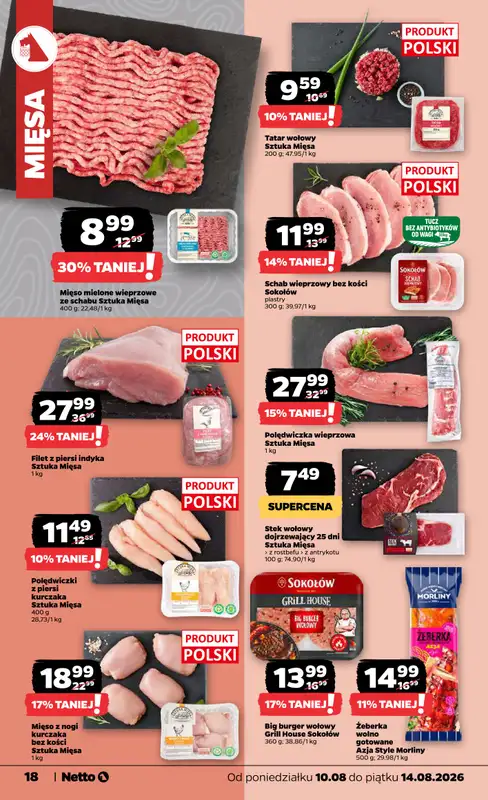 Netto - gazetka promocyjna Gazetka Spożywcza od poniedziałku 10.08 do piątku 14.08 - strona 18