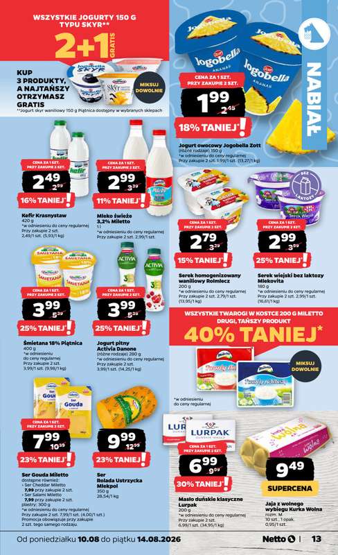 Netto - gazetka promocyjna Gazetka Spożywcza od poniedziałku 10.08 do piątku 14.08 - strona 13