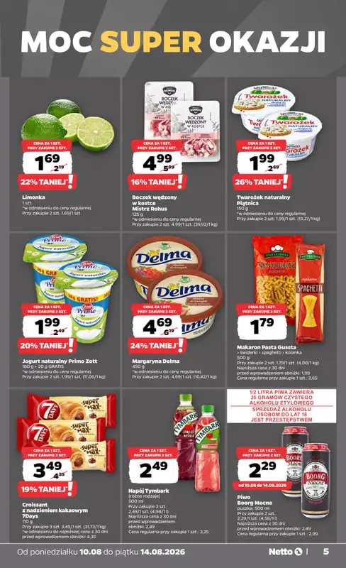 Netto - gazetka promocyjna Gazetka Spożywcza od poniedziałku 10.08 do piątku 14.08 - strona 5