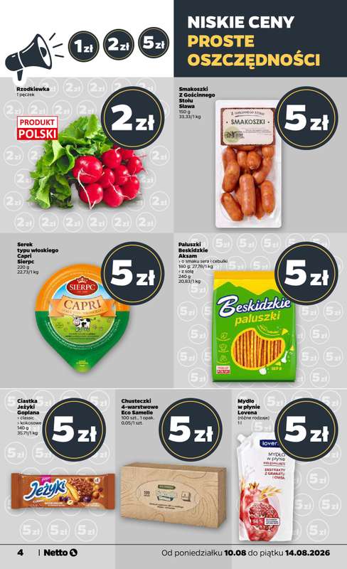 Netto - gazetka promocyjna Gazetka Spożywcza od poniedziałku 10.08 do piątku 14.08 - strona 4
