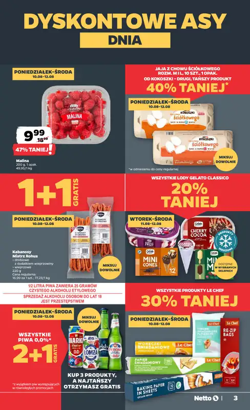 Netto - gazetka promocyjna Gazetka Spożywcza od poniedziałku 10.08 do piątku 14.08 - strona 3