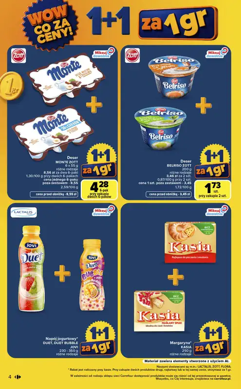 Carrefour - gazetka promocyjna Gazetka Wow co za ceny od poniedziałku 10.08 do piątku 14.08 - strona 4