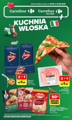 Carrefour - gazetka promocyjna Gazetka Kuchnia Włoska przez cały rok od poniedziałku 10.08 do soboty 22.08
