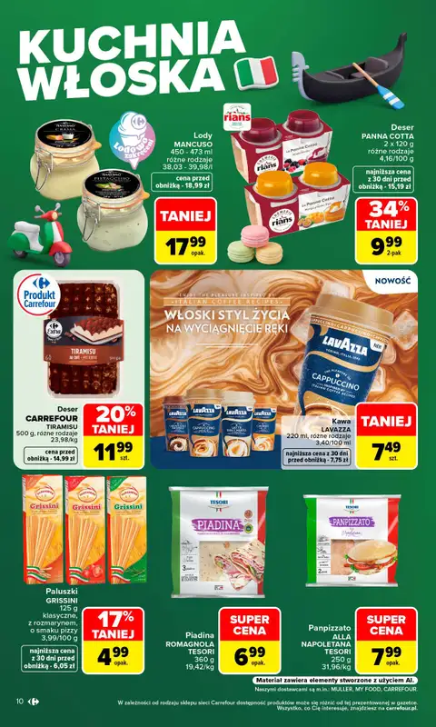 Carrefour - gazetka promocyjna Gazetka Kuchnia Włoska przez cały rok od poniedziałku 10.08 do soboty 22.08 - strona 10