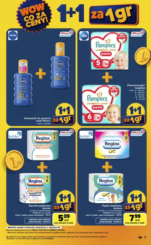 Carrefour Market - gazetka promocyjna Gazetka Wow co za ceny od poniedziałku 10.08 do piątku 14.08 - strona 11