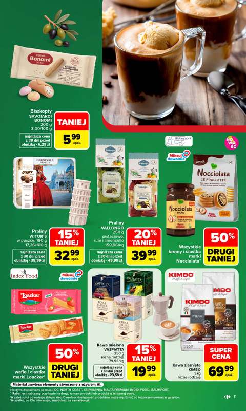 Carrefour Market - gazetka promocyjna Gazetka Kuchnia Włoska przez cały rok od poniedziałku 10.08 do soboty 22.08 - strona 11