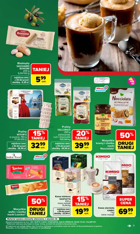 Carrefour Market - gazetka promocyjna Gazetka Kuchnia Włoska przez cały rok od poniedziałku 10.08 do soboty 22.08 - strona 11