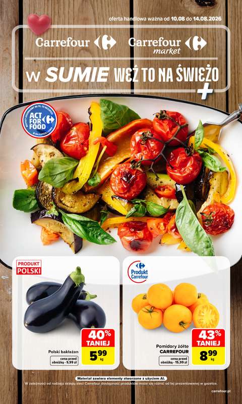 Carrefour Market - gazetka promocyjna Gazetka Weź to na świeżo od poniedziałku 10.08 do piątku 14.08