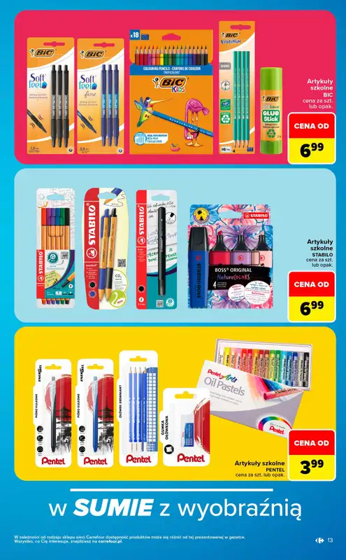 Carrefour Market - gazetka promocyjna Gazetka Szkoła nowy sezon od poniedziałku 10.08 do soboty 12.09 - strona 13