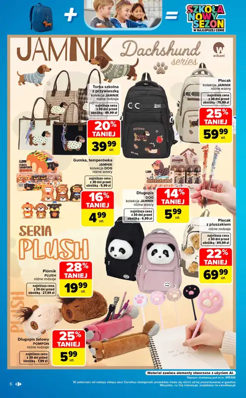 Carrefour Market - gazetka promocyjna Gazetka Szkoła nowy sezon od poniedziałku 10.08 do soboty 12.09 - strona 6