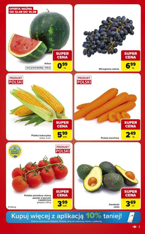 Carrefour Market - gazetka promocyjna Gazetka Ekspresowe zakupy od wtorku 11.08 do poniedziałku 17.08 - strona 3