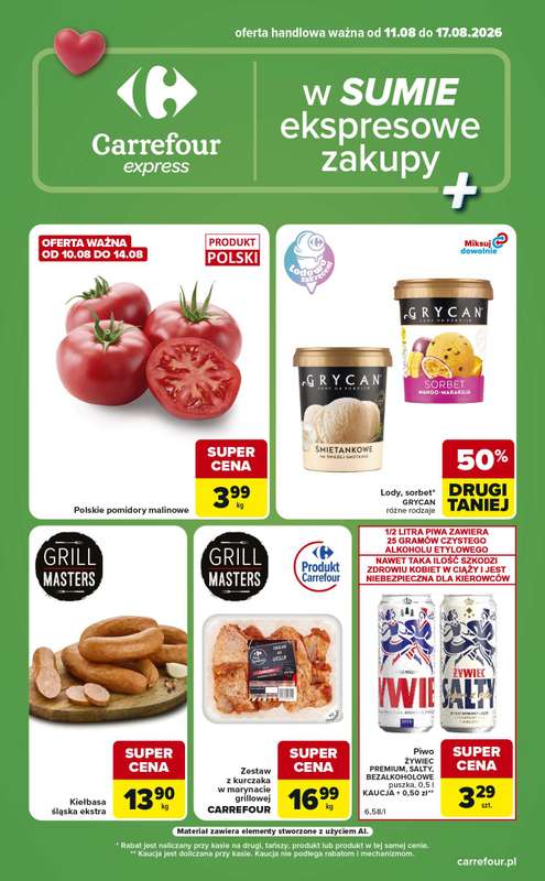 Carrefour Express - gazetka promocyjna Gazetka Express od wtorku 11.08 do poniedziałku 17.08