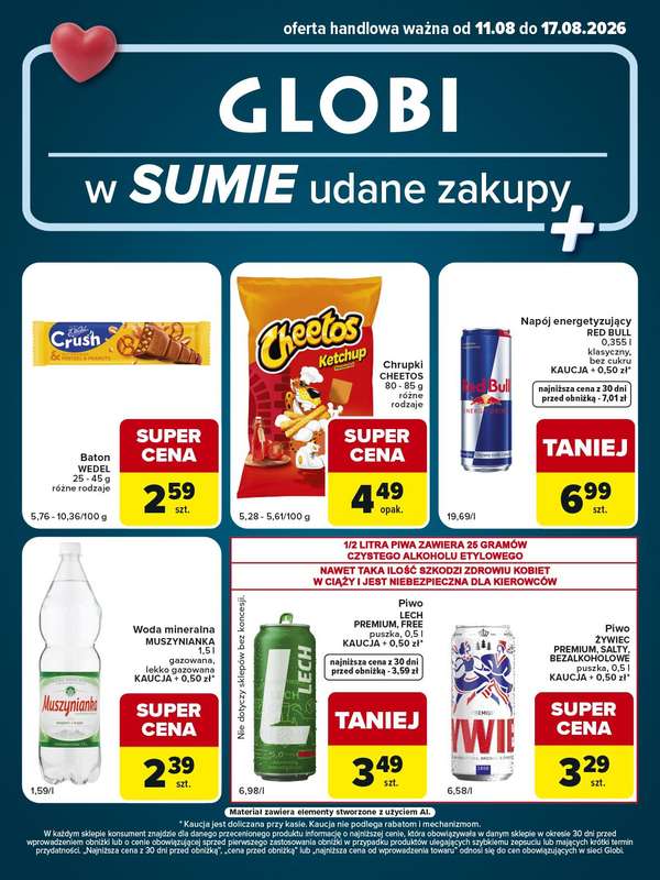 Globi - gazetka promocyjna Gazetka Globi od wtorku 11.08 do poniedziałku 17.08