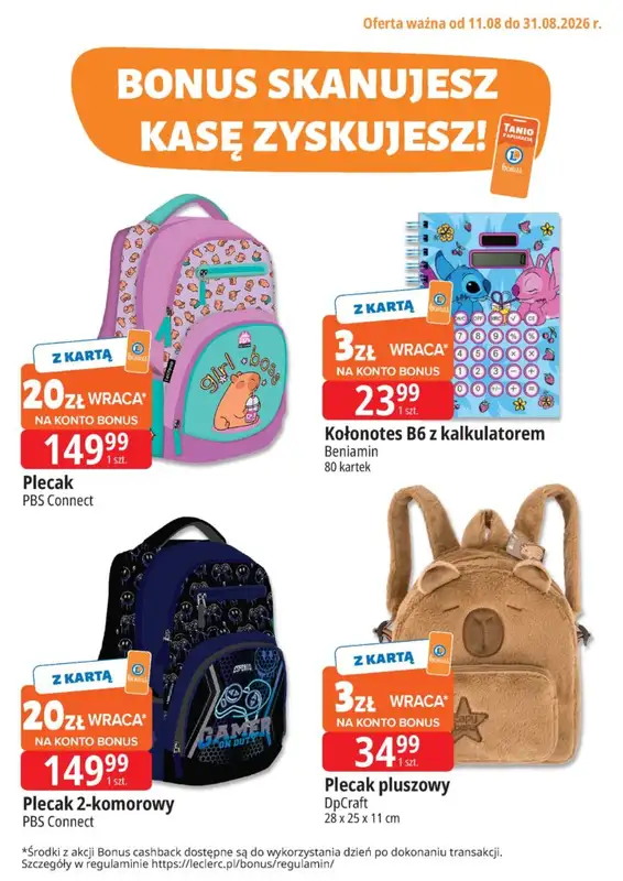 Leclerc - gazetka promocyjna Bonus skanujesz, kasę zyskujesz od wtorku 11.08 do poniedziałku 31.08 - strona 2