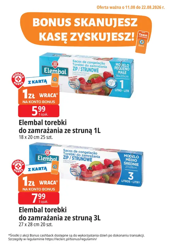 Leclerc - gazetka promocyjna Kupuj tanio z bonus od wtorku 11.08 do soboty 22.08 - strona 18