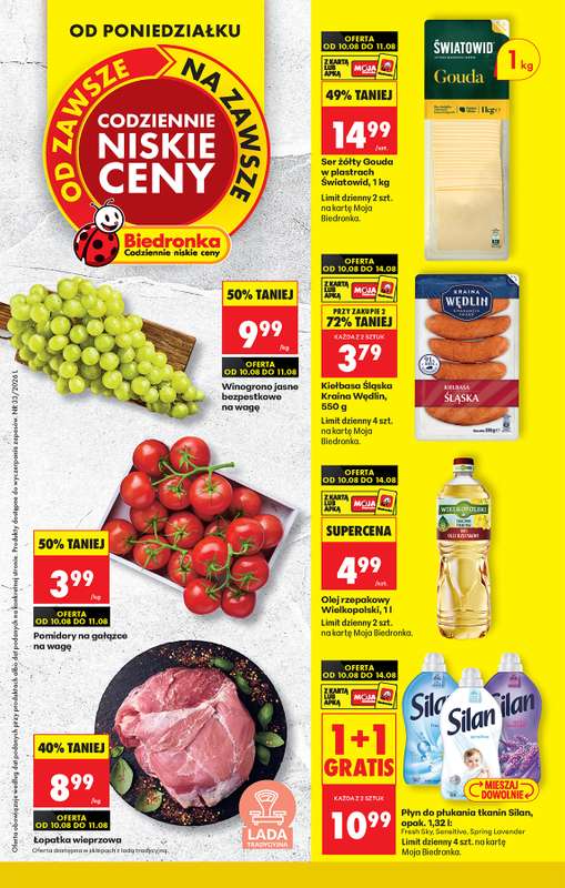 Biedronka - gazetka promocyjna Od poniedziałku, Z ladą tradycyjną od poniedziałku 10.08 do soboty 15.08