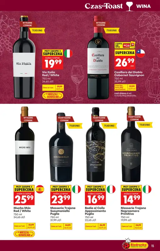 Biedronka - gazetka promocyjna Czas na Toast! od poniedziałku 10.08 do soboty 22.08 - strona 15