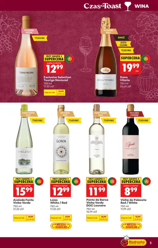 Biedronka - gazetka promocyjna Czas na Toast! od poniedziałku 10.08 do soboty 22.08 - strona 9