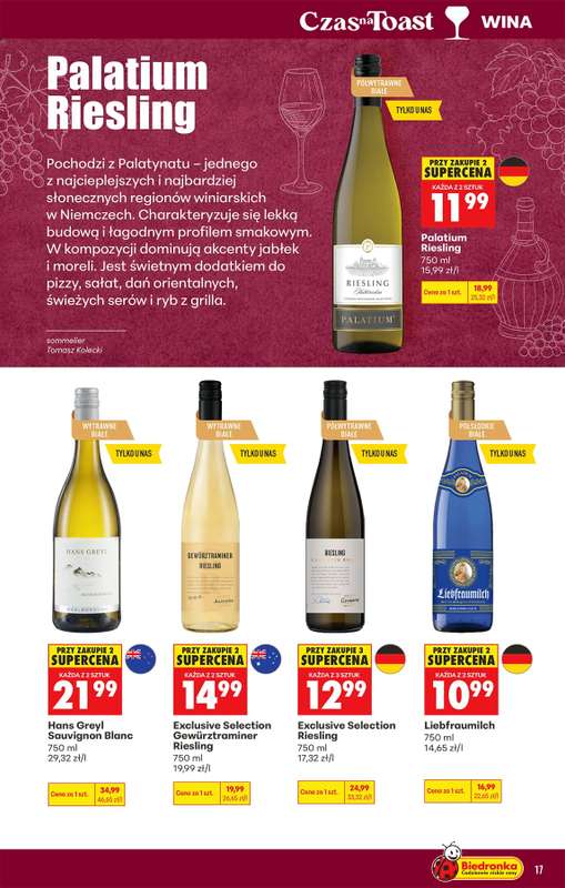 Biedronka - gazetka promocyjna Czas na Toast! od poniedziałku 10.08 do soboty 22.08 - strona 17