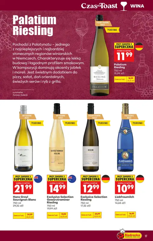 Biedronka - gazetka promocyjna Czas na Toast! od poniedziałku 10.08 do soboty 22.08 - strona 17