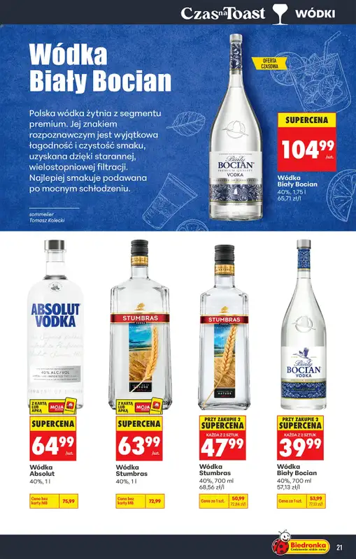 Biedronka - gazetka promocyjna Czas na Toast! od poniedziałku 10.08 do soboty 22.08 - strona 21
