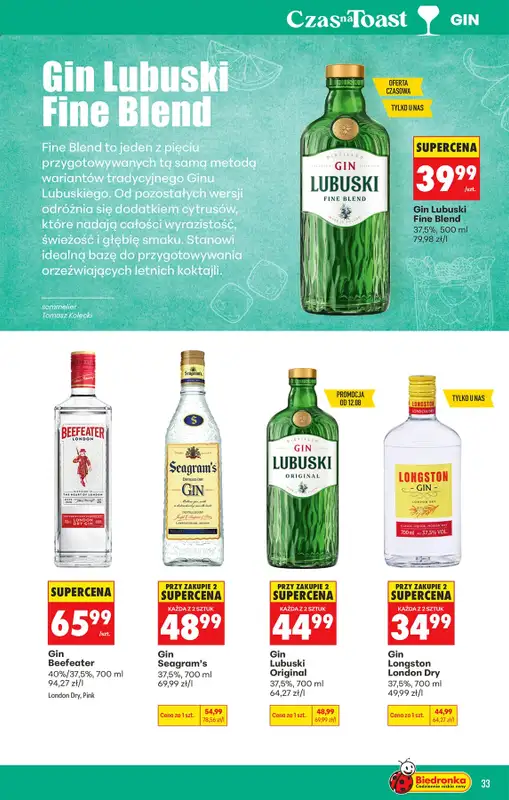 Biedronka - gazetka promocyjna Czas na Toast! od poniedziałku 10.08 do soboty 22.08 - strona 33