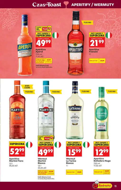 Biedronka - gazetka promocyjna Czas na Toast! od poniedziałku 10.08 do soboty 22.08 - strona 19