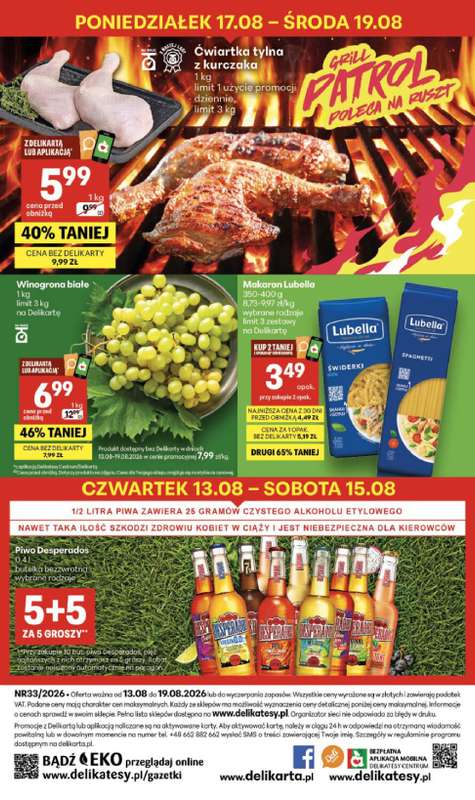 Delikatesy Centrum - gazetka promocyjna Gazetka  do środy 19.08 - strona 40