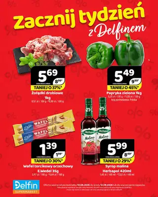Delfin - gazetka promocyjna Zacznij tydzień z Delfinem od poniedziałku 10.08 do środy 12.08