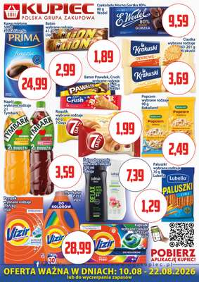 Kupiec - gazetka promocyjna Oferta plakatowa od poniedziałku 10.08 do soboty 22.08
