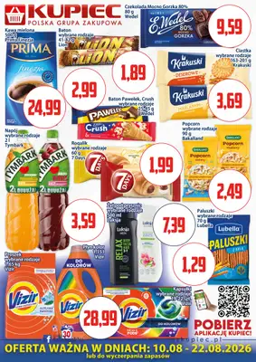 Kupiec - gazetka promocyjna Oferta plakatowa od poniedziałku 10.08 do soboty 22.08