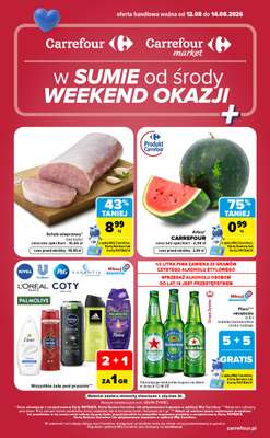 Carrefour Market - gazetka promocyjna W sumie od środy weekend okazji od środy 12.08 do piątku 14.08