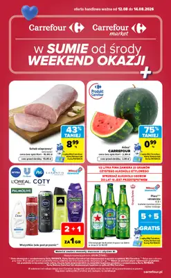 Carrefour Market - gazetka promocyjna W sumie od środy weekend okazji od środy 12.08 do piątku 14.08