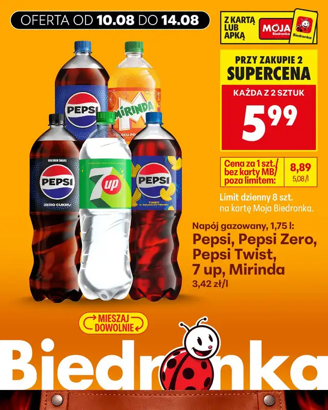 Biedronka - gazetka promocyjna Biedronkowe oszczędności od poniedziałku 10.08 do środy 12.08 - strona 6