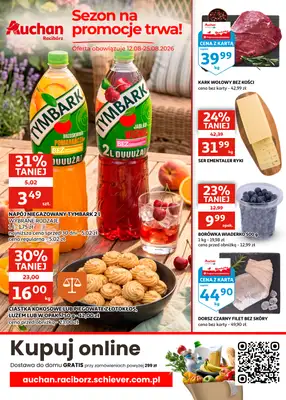 Auchan - gazetka promocyjna Gazetka Racibórz I Sezon na promocje trwa!  do wtorku 25.08