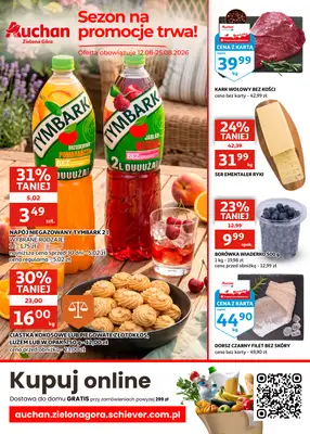Auchan - gazetka promocyjna Gazetka Zielona Góra I Sezon na promocje trwa!  do wtorku 25.08